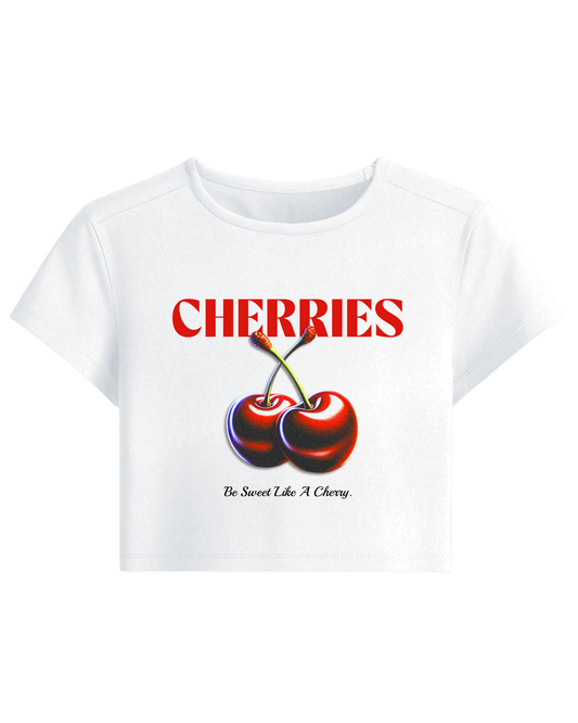 BYR Cherries White Baby Tee