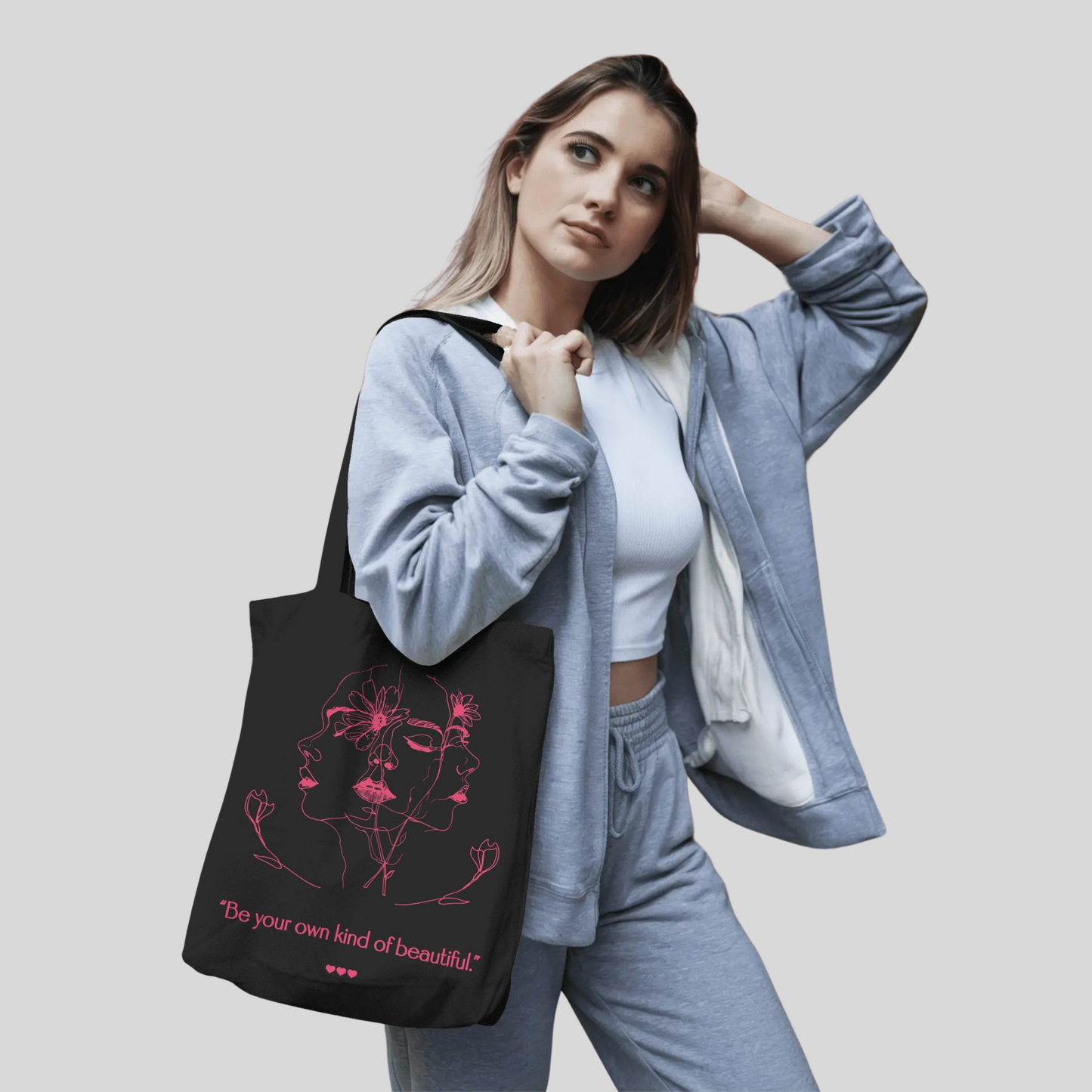 HerWear Optimist Black Tote Bag