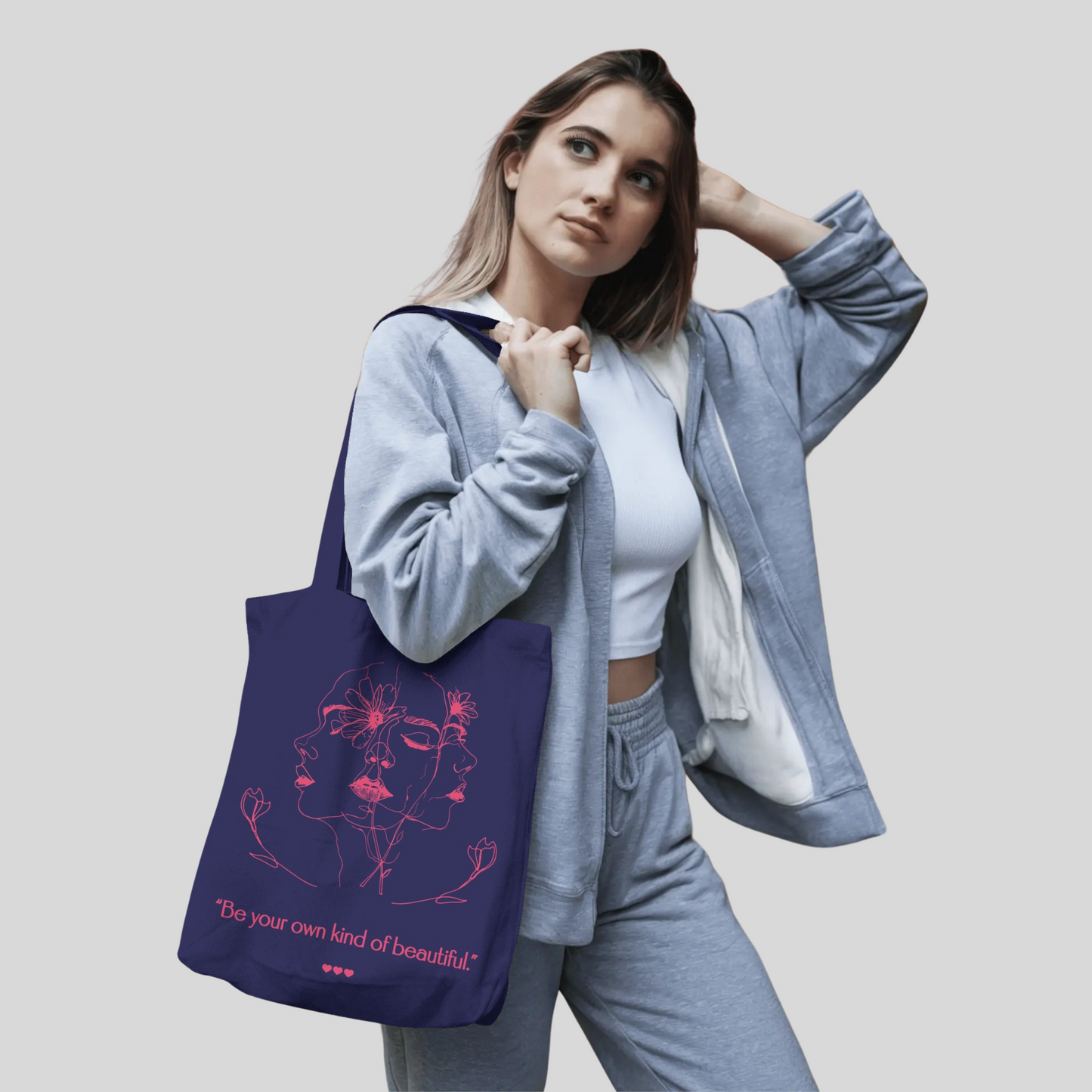 HerWear Optimist Navy Blue Tote Bag