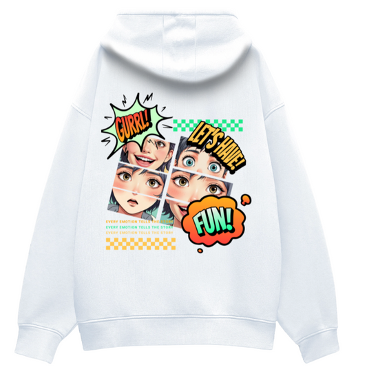 HerWear GURRL White Oversized Hoodie