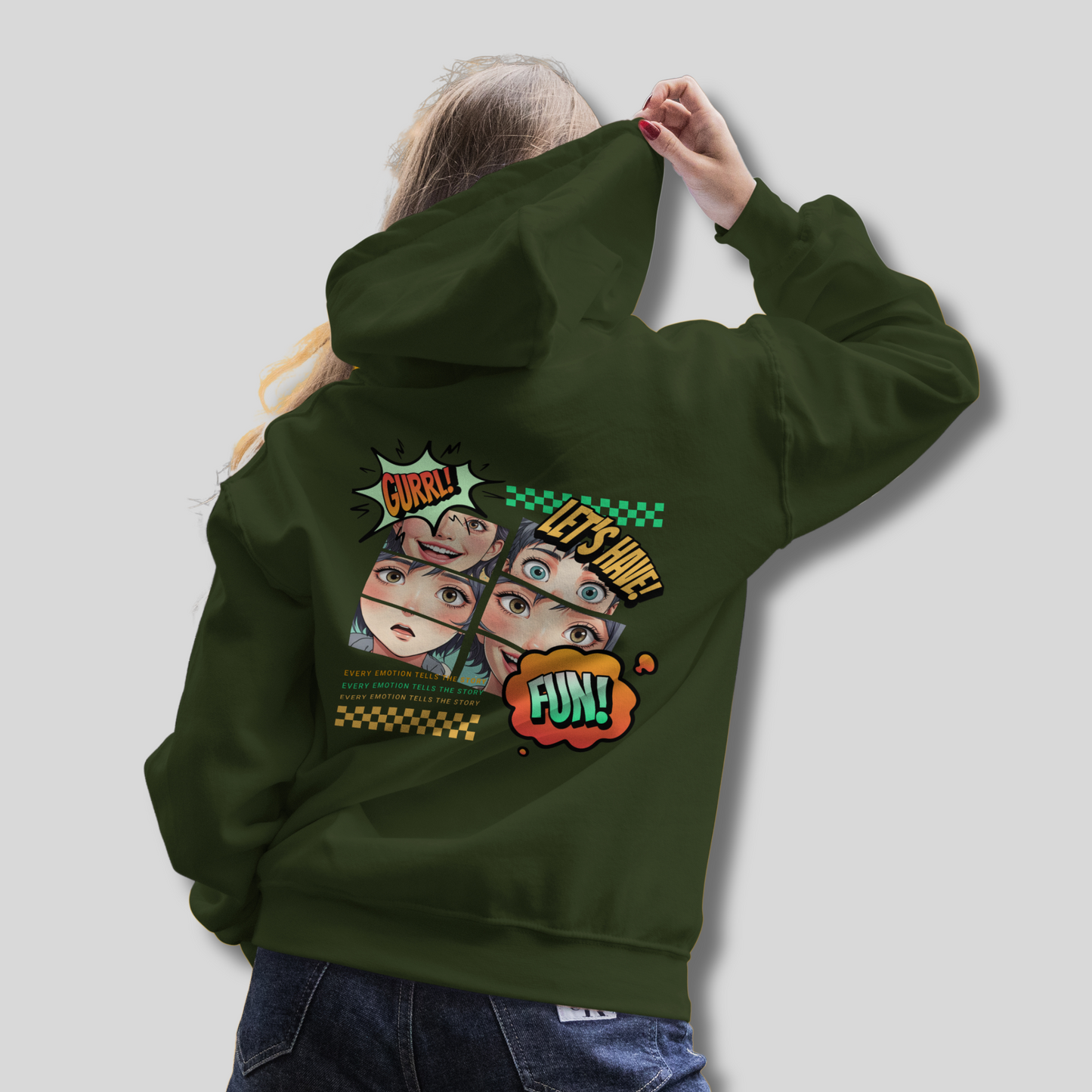 HerWear GURRL Bottel Green Hoodie