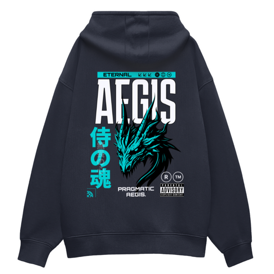 HimWear Aegis Navy Blue Oversized Hoodie