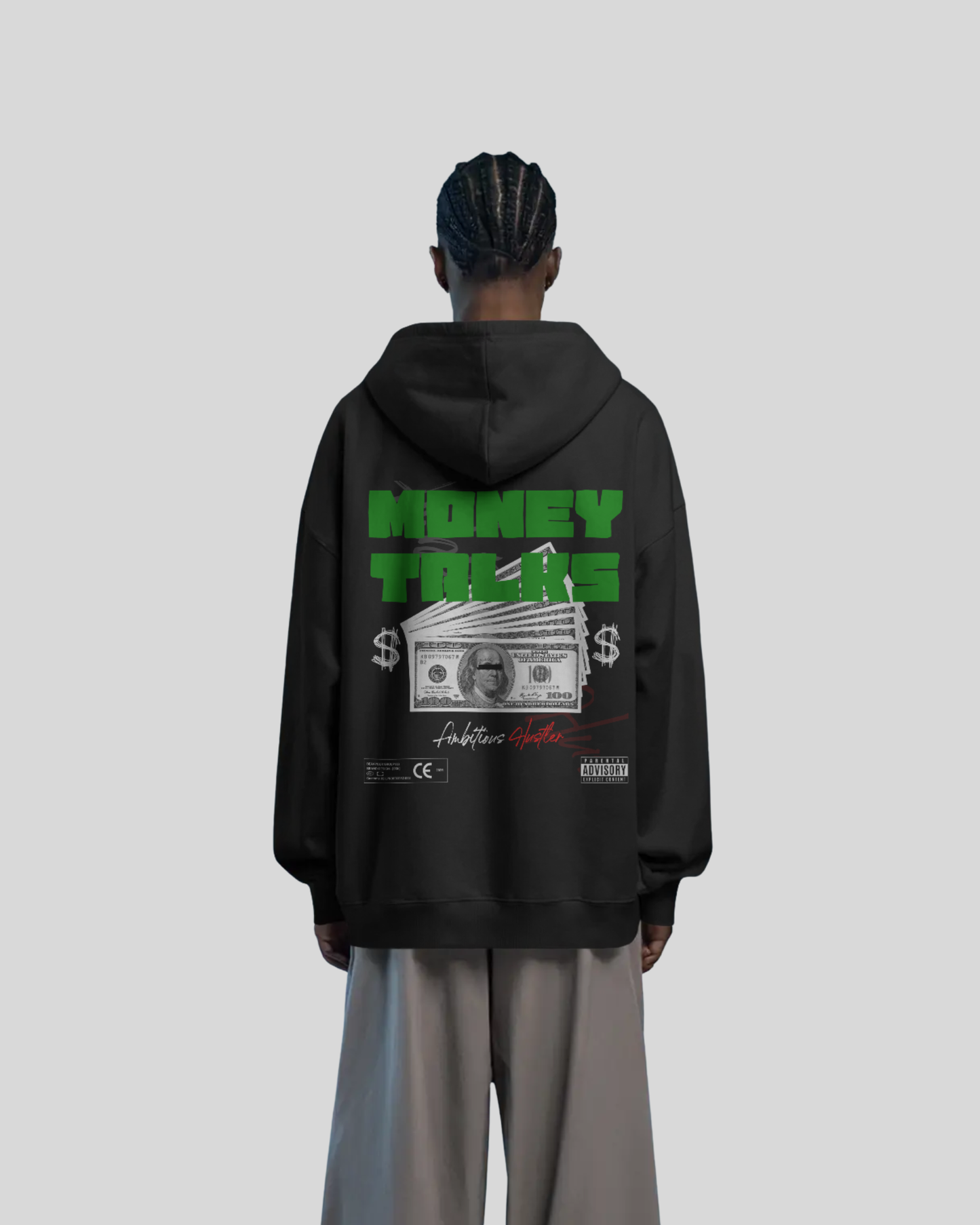 Unisex BYR Black Hustler’s Money Talks Edition Oversized Hoodie