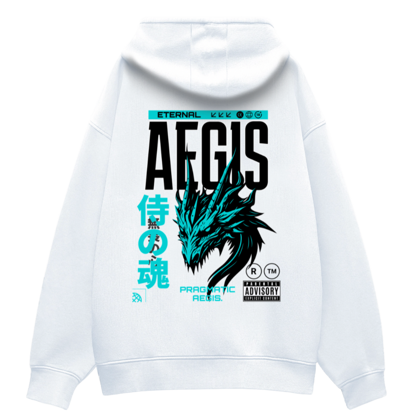 HimWear Aegis White Oversized Hoodie