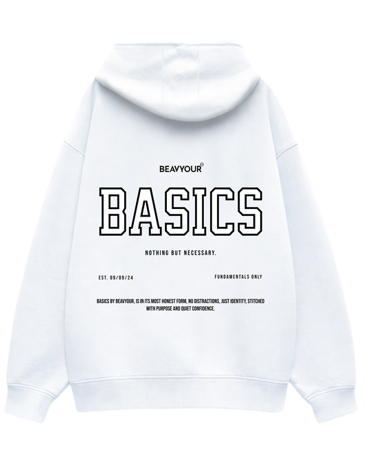 Unisex BYR White BASICS Core Oversized Hoodie