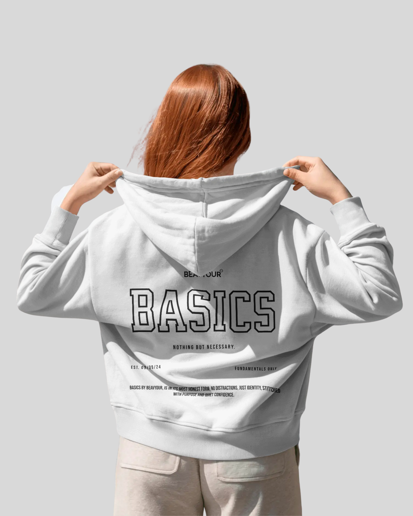 Unisex BYR White BASICS Core Oversized Hoodie